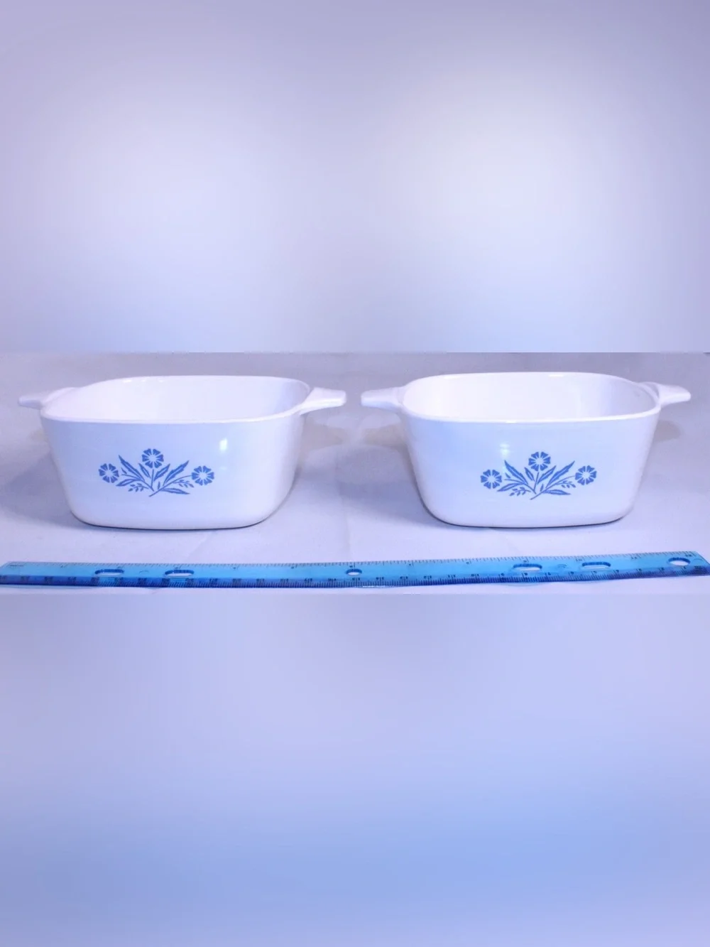 MCM Vintage CorningWare Ceramic Bake Dishes P-43-B 💙 Blue Cornflower - 2